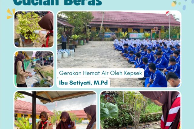 Siswa SMPN 1 Teluk Pandan Manfaatkan Air Cucian Beras untuk Hijaukan Sekolah
