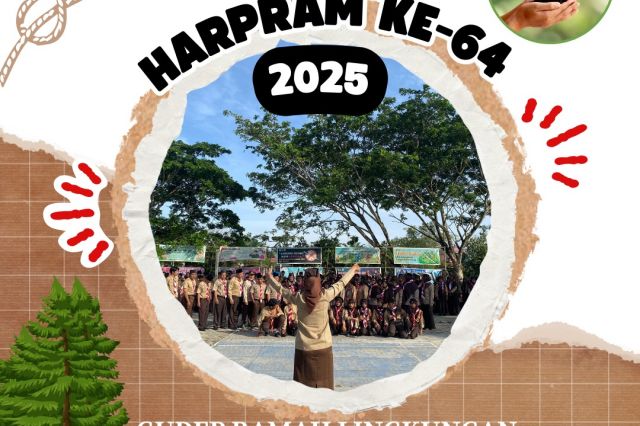 Upacara Peringatan Hari Pramuka ke-64 di SMPN 1 Teluk Pandan: “Kolaborasi untuk Membangun Ketahanan Bangsa”